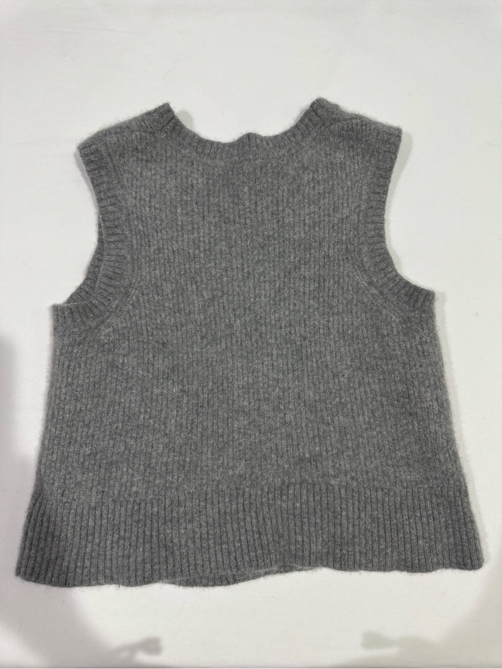 Soft Ribbed Button-Front Knit Vest - Gray - Picture 6 of 9